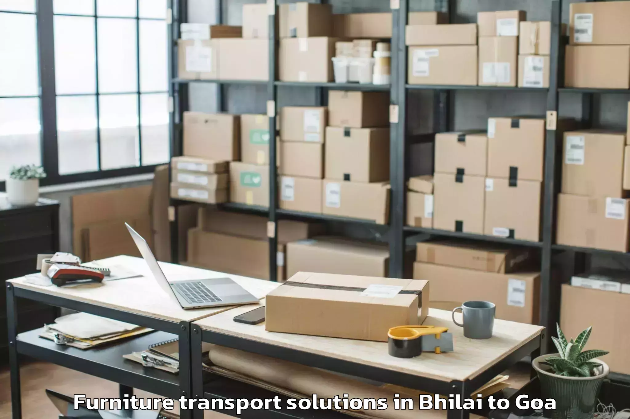 Expert Bhilai to Valpoi Furniture Transport Solutions